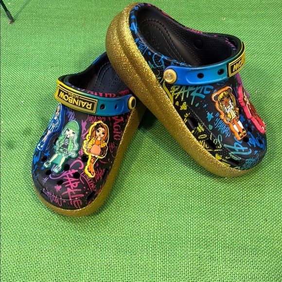 CROCS Other - RARE Colorful Kids Crocs Rainbow High Cutie Crush Clogs size 2J